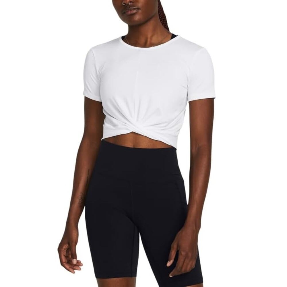 Under Armour Women Motion Crossover Short Sleeve Crop Top Size US M White